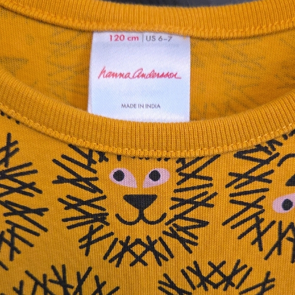Hanna Andersson Yellow Lion Pattern Kids Dress - Picture 2 of 3
